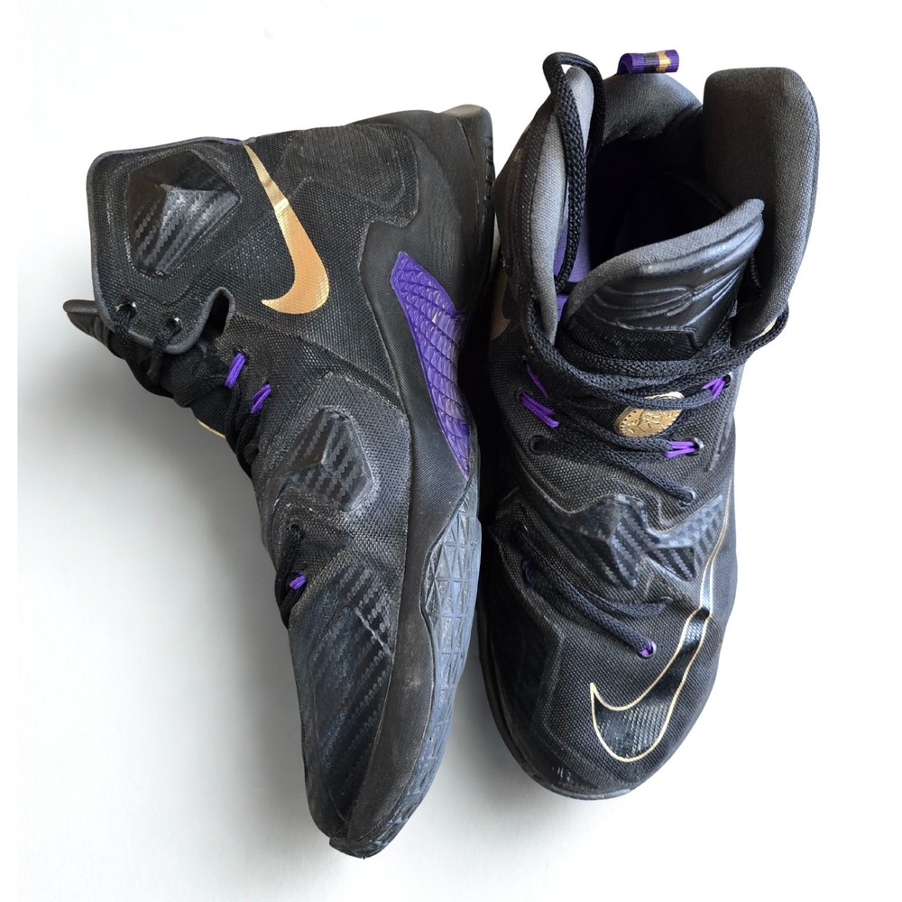 Nike LeBron 13 BHM Black History Month Basketball Shoes Black Gold Purple 9.5